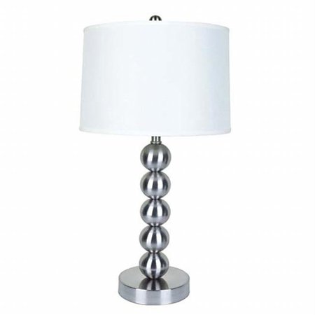 ORE INTERNATIONAL Ore International 6237 29   Metal Table Lamp - Satin Nickel 6237